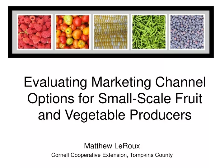 evaluating marketing channel options for small scale fruit and vegetable producers