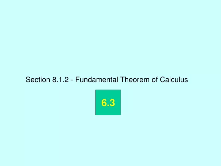 section 8 1 2 fundamental theorem of calculus