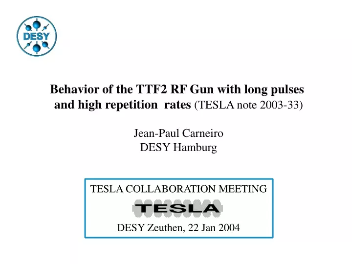 behavior of the ttf2 rf gun with long pulses