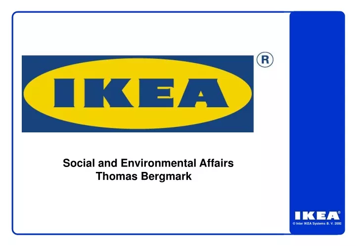 social and environmental affairs thomas bergmark