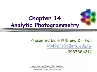 Chapter 14 Analytic Photogrammetry
