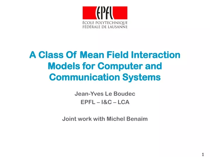 a class of mean field interaction models for computer and communication systems