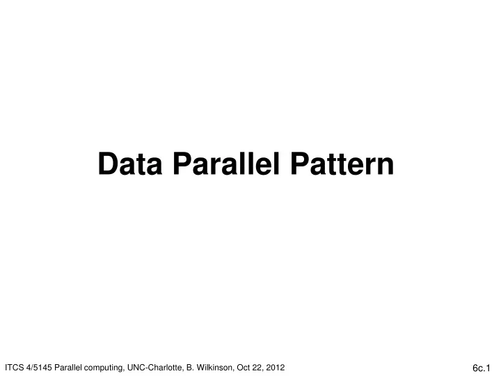 data parallel pattern