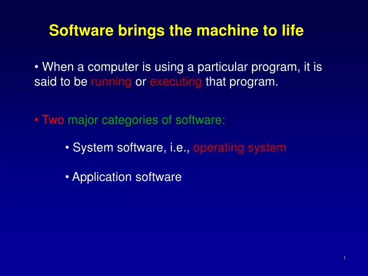 software brings the machine to life