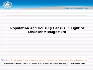 Population and Housing Census in Light of Disaster Management