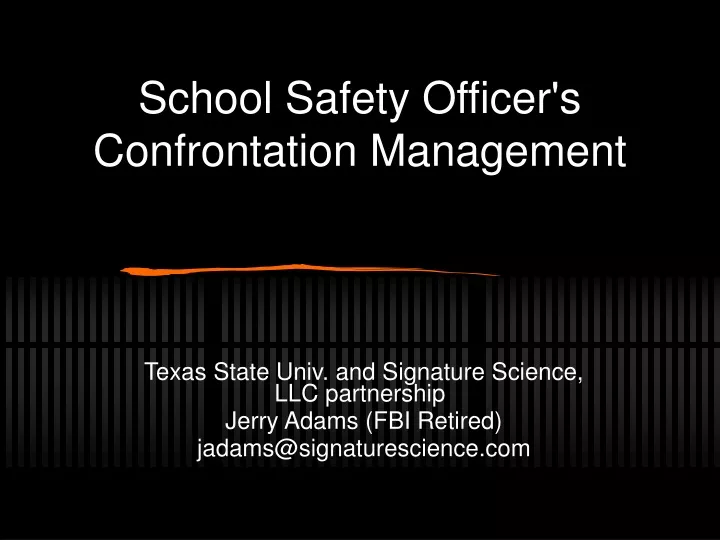 school safety officer s confrontation management