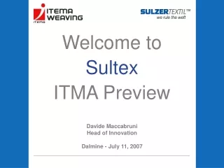 Welcome to  Sultex ITMA Preview