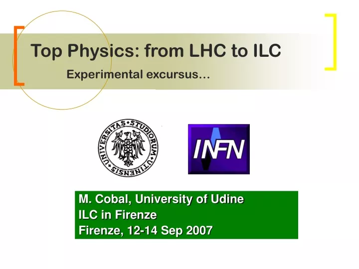 top physics from lhc to ilc experimental excursus