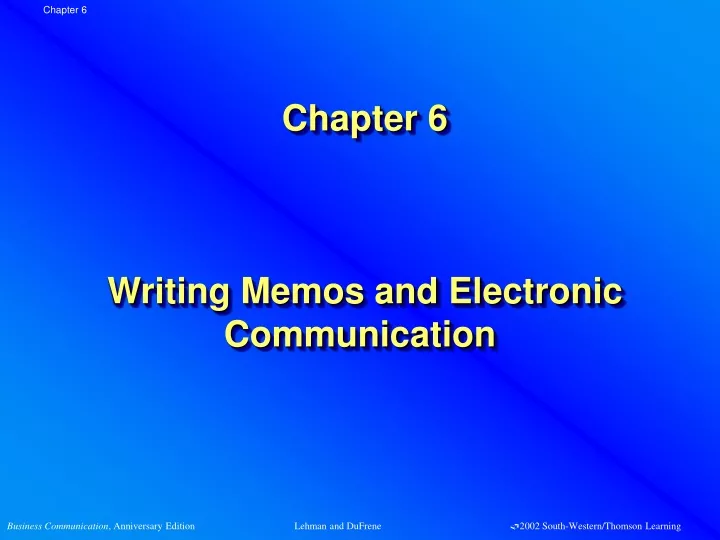 chapter 6 writing memos and electronic communication