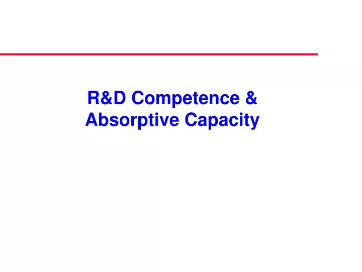 r d competence absorptive capacity