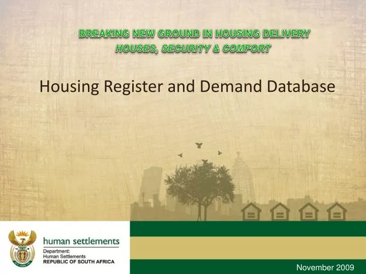 housing register and demand database