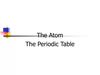 The Atom The Periodic Table