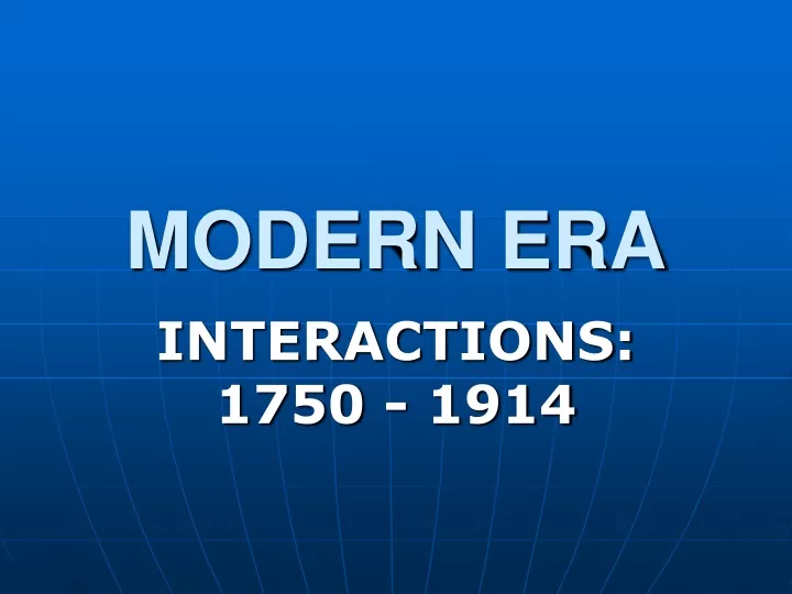 modern era