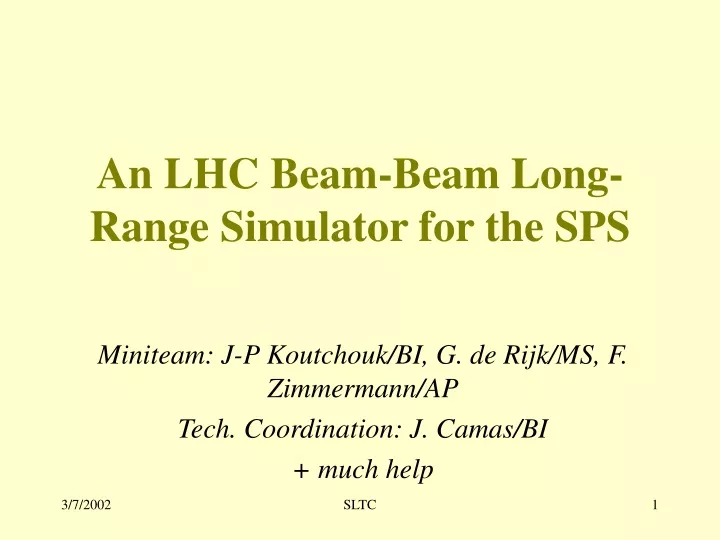 an lhc beam beam long range simulator for the sps