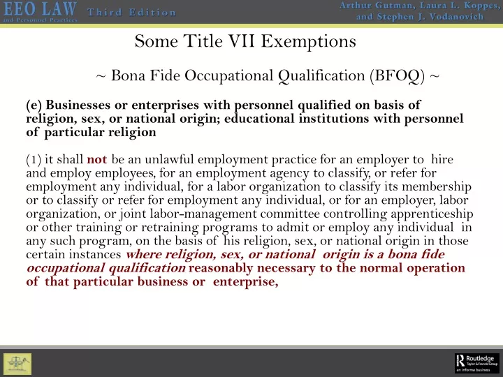 some title vii exemptions