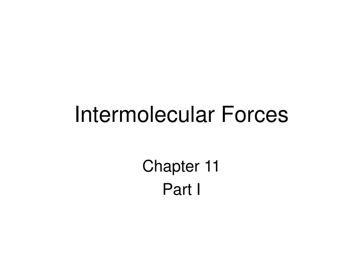 intermolecular forces