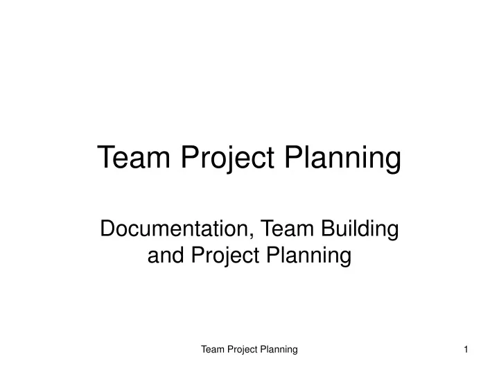 team project planning