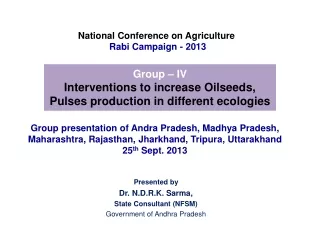 National Conference on Agriculture Rabi Campaign - 2013