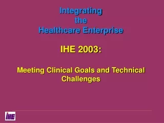 Integrating the  Healthcare Enterprise