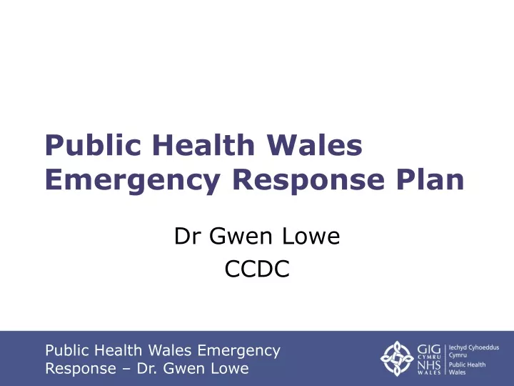 public health wales emergency response plan