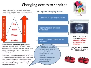 Changing access to services
