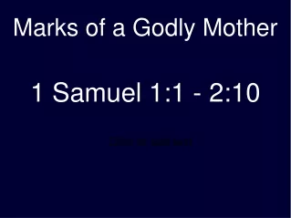 Marks of a Godly Mother