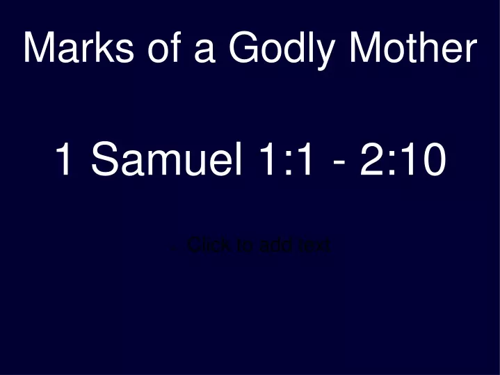 marks of a godly mother