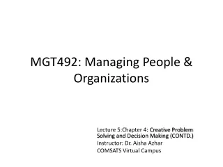 MGT492: Managing People &amp; Organizations