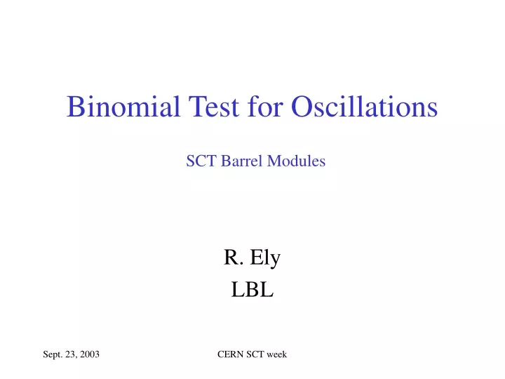 binomial test for oscillations