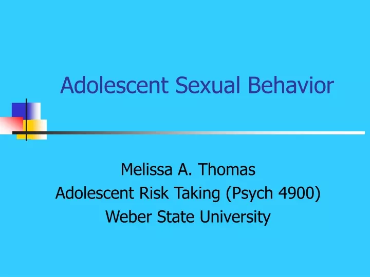 adolescent sexual behavior