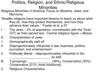 Politics, Religion, and Ethnic/Religious Minorities