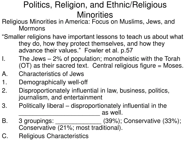politics religion and ethnic religious minorities