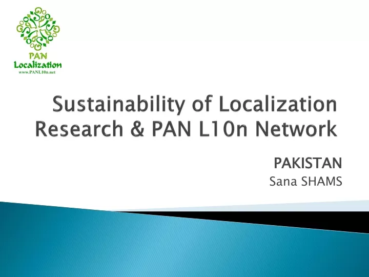 sustainability of localization research pan l10n network