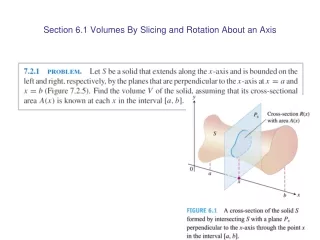 Section 6.1 Volumes By Slicing and Rotation About an Axis