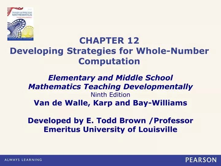 chapter 12 developing strategies for whole number computation