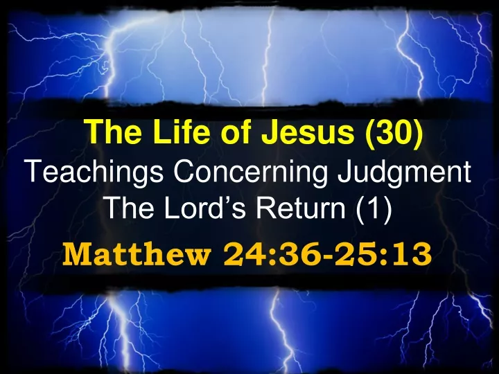 the life of jesus 30