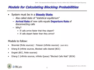 Models for Calculating Blocking Probabilities