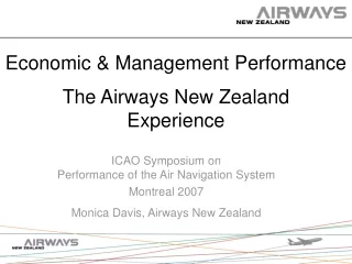 Economic &amp; Management Performance The Airways New Zealand Experience