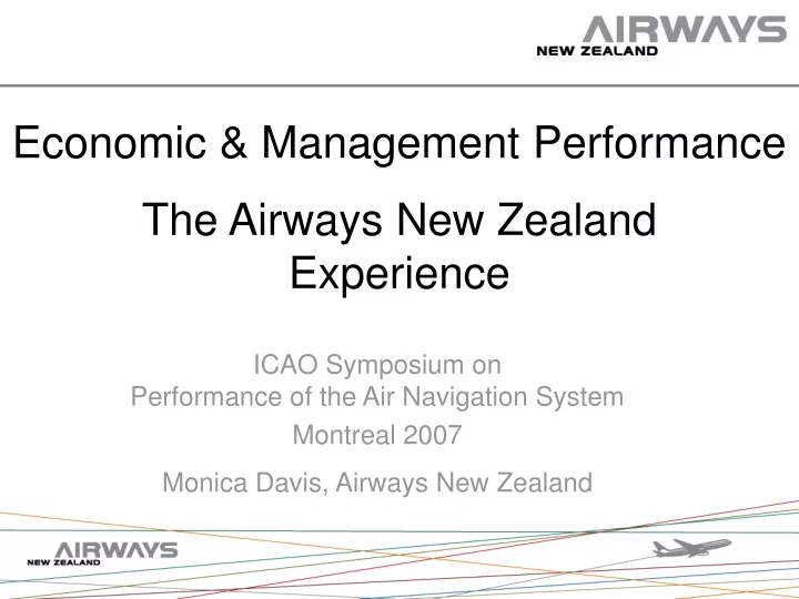economic management performance the airways new zealand experience