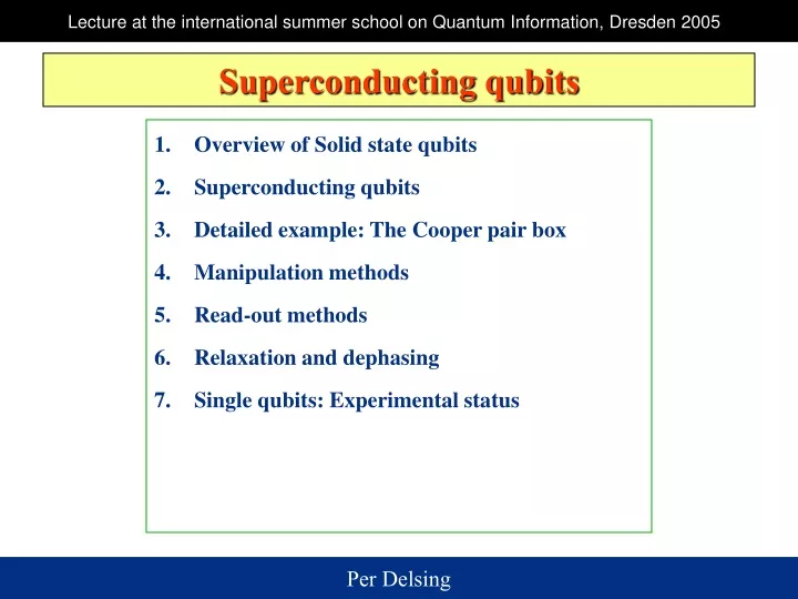 superconducting qubits