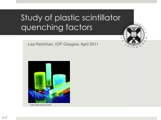 Study of plastic scintillator  quenching factors