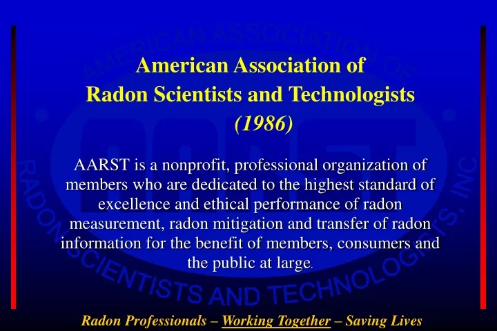 aarst is a nonprofit professional organization