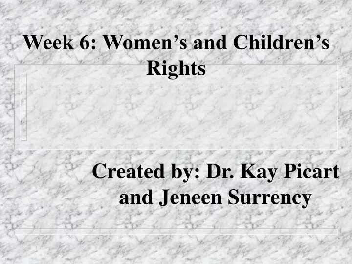 week 6 women s and children s rights