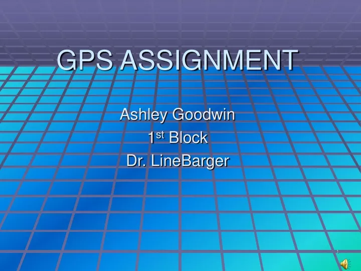 gps assignment