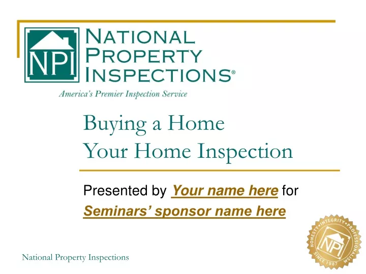buying a home your home inspection