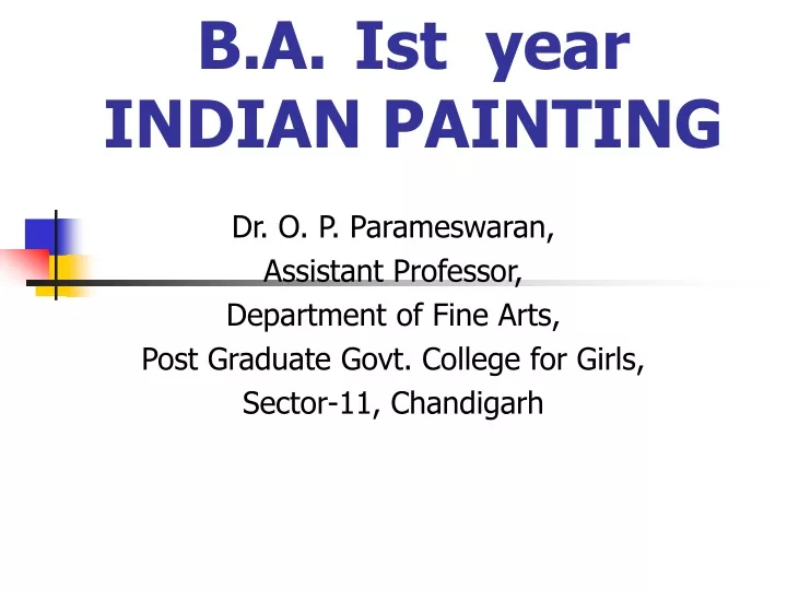 b a ist year indian painting