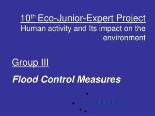 10 th  Eco-Junior-Expert Project Human activity and Its impact on the environment