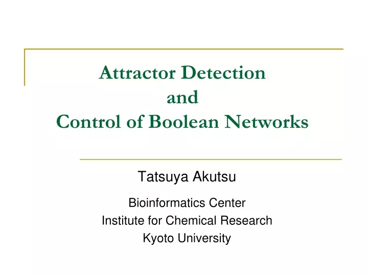 attractor detection and control of boolean networks