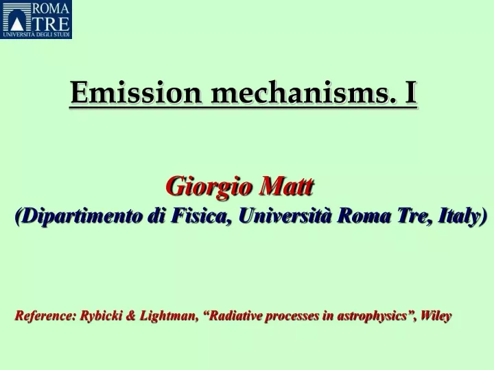 emission mechanisms i