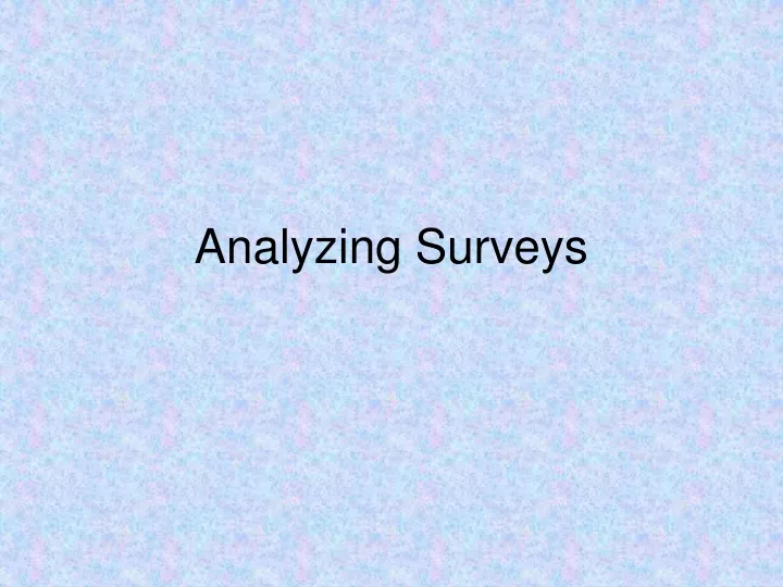 analyzing surveys